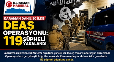Karaman Dahil 30 İlde DEAŞ Operasyonu: 119 Şüpheli Yakalandı