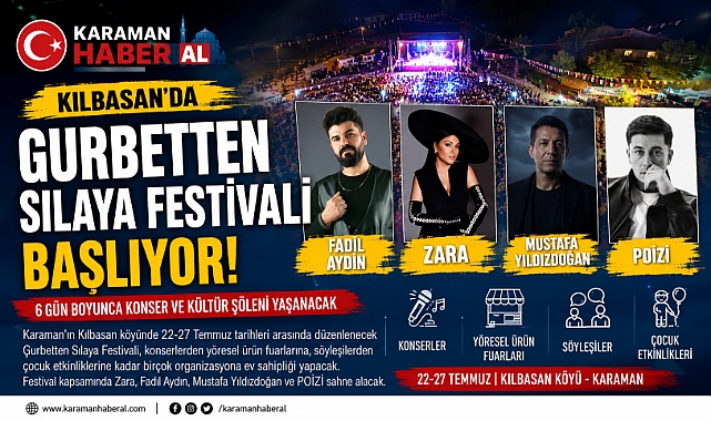 Kılbasan'da Gurbetten Sılaya Festivali başlıyor: 6 gün boyunca konser ve kültür şöleni yaşanacak