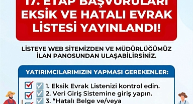 Kırsal Kalkınma Desteklerinde Eksik Evrak Uyarısı: Son Tarih 27 Temmuz